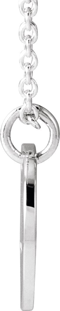 14K Gold Initial U Script Necklace or Pendant - White Gold