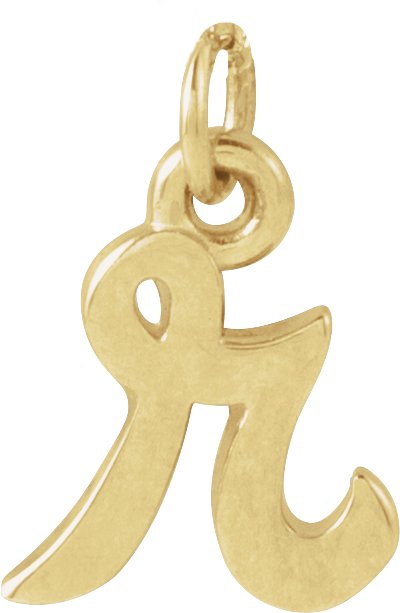 14K Gold Initial R Petite Necklace or Pendant - Yellow Gold