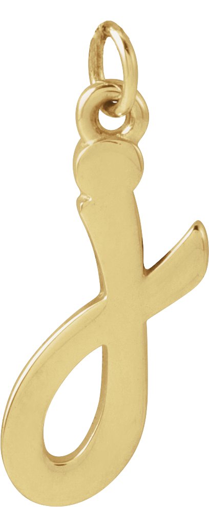 14K Gold Initial J Petite Necklace or Pendant - Yellow Gold