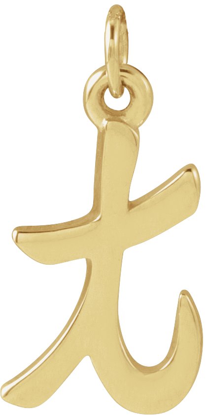 14K Gold Initial T Petite Necklace or Pendant - Yellow Gold
