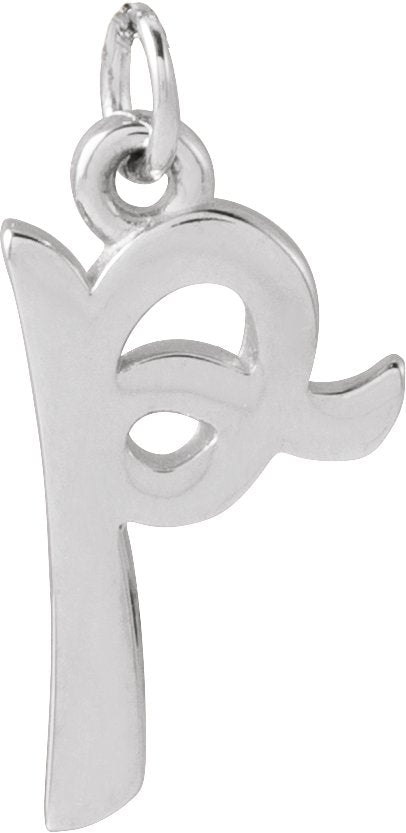 Platinum Initial P Petite Necklace or Pendant