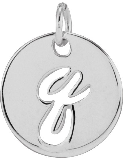 Platinum Initial Q Script Necklace or Pendant