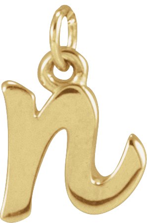 14K Gold Petite Initial Necklace or Pendant - Yellow Gold