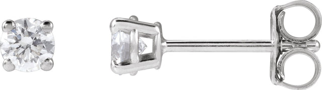 14K Gold Lab-Grown Diamond Round 4-Prong Lightweight Stud Earrings – up to 1 1/4 CTW - White Gold