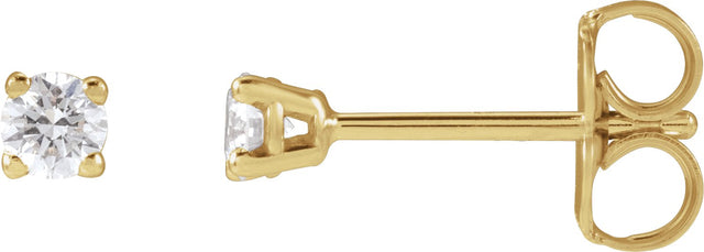 14K Gold Lab-Grown Diamond Round 4-Prong Lightweight Stud Earrings – 2.5-7.25mm Stones - Yellow Gold