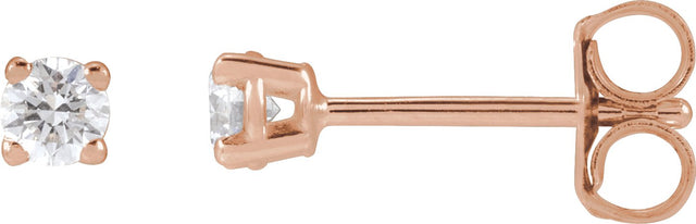 14K Gold Lab-Grown Diamond Round 4-Prong Lightweight Stud Earrings – up to 1 1/4 CTW - Rose Gold