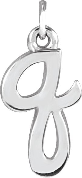 14K Gold Initial Q Petite Necklace or Pendant - White Gold