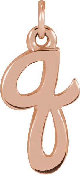 14K Gold Initial Q Petite Necklace or Pendant - Rose Gold