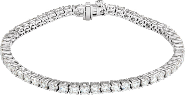 14K Gold Round Lab-Grown Diamond Line Bracelet – 1.8-4.25mm Stones - White Gold