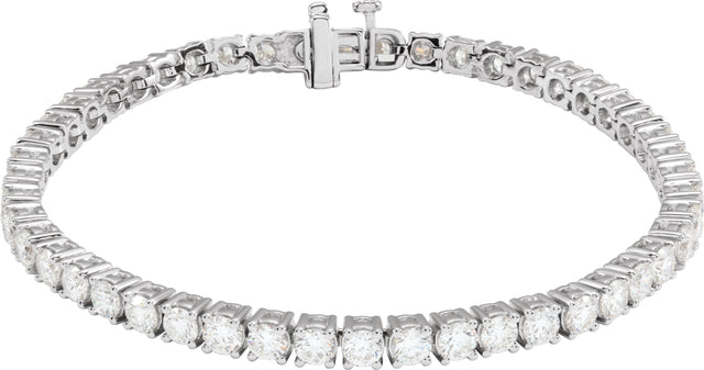 14K Gold Round Lab-Grown Diamond Line Bracelet – 1.8-4.25mm Stones - White Gold