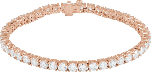14K Gold Round Lab-Grown Diamond Line Bracelet – 1.8-4.25mm Stones - Rose Gold