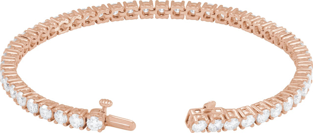 14K Gold Round Lab-Grown Diamond Line Bracelet – 1.8-4.25mm Stones - Rose Gold