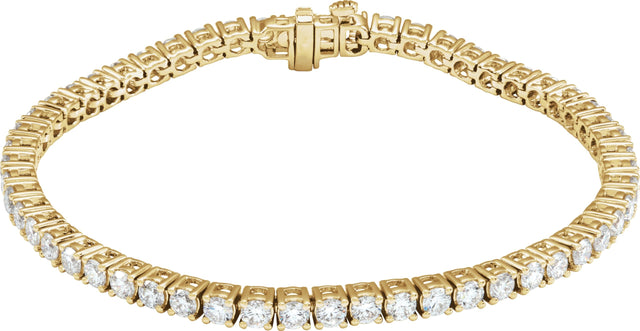 14K Gold Round Lab-Grown Diamond Line Bracelet – 1.8-4.25mm Stones - Yellow Gold