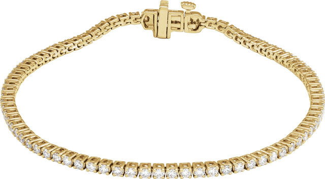14K Gold Round Lab-Grown Diamond Line Bracelet – 1.8-4.25mm Stones - Yellow Gold