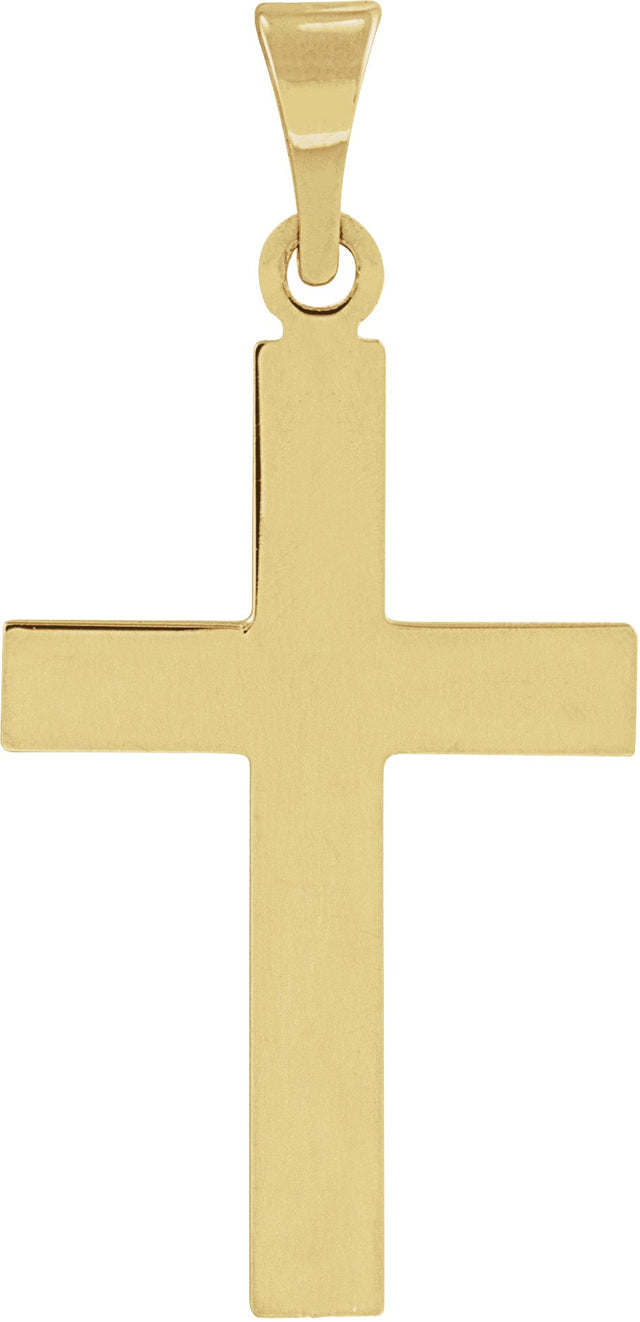 18K Gold Cross Necklace or Pendant – 25.9x12mm