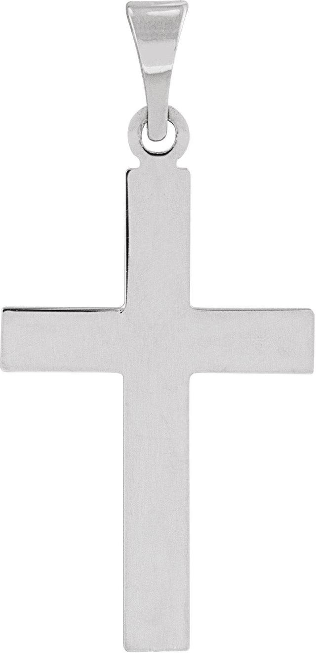14K Gold Cross Necklace or Pendant IV - White Gold