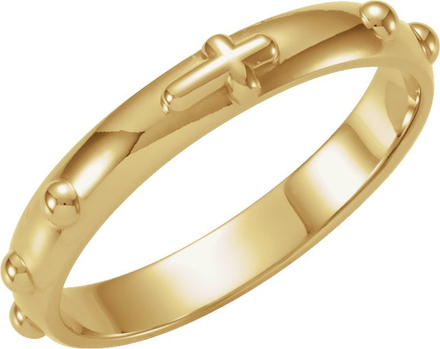 Men's 18K Gold Rosary Ring – 3.2mm - Yellow Gold