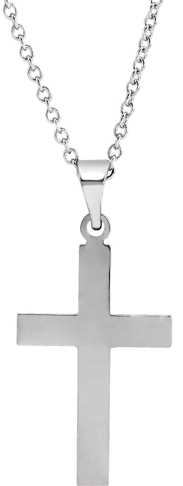 14K Gold Cross Necklace or Pendant IV - White Gold