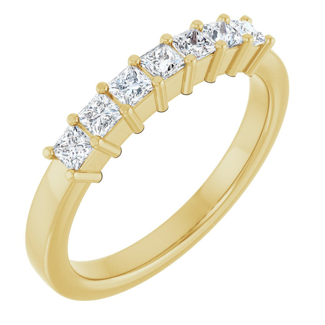 14K Gold Lab-Grown Diamond Seven-Stone Anniversary Band - Yellow Gold