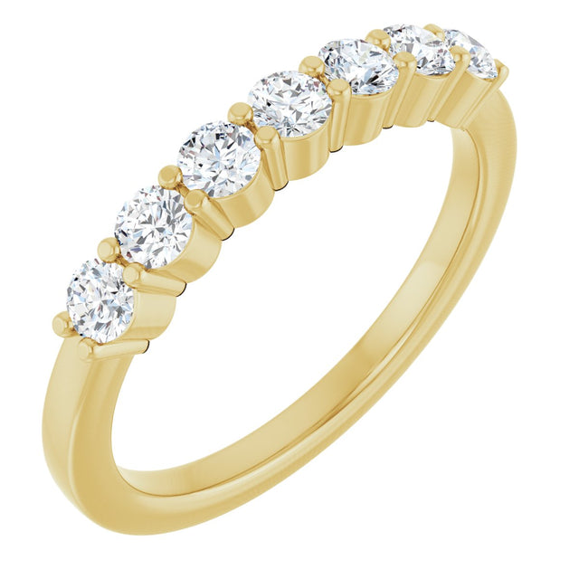 14K Gold Lab-Grown Diamond Seven-Stone Anniversary Band - Yellow Gold