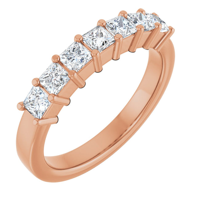 14K Gold Lab-Grown Diamond Seven-Stone Anniversary Band - Rose Gold