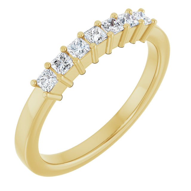 14K Gold Lab-Grown Diamond Seven-Stone Anniversary Band - Yellow Gold