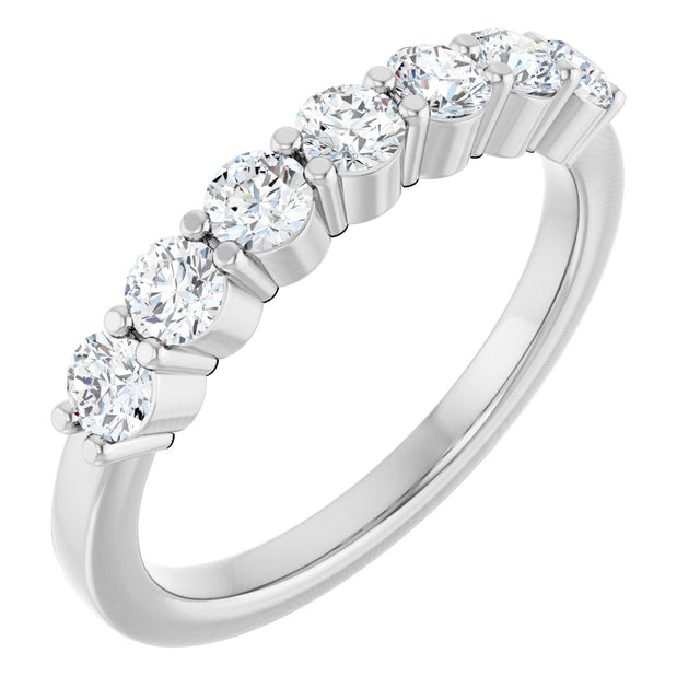 Platinum Natural Diamond Seven-Stone Anniversary Band