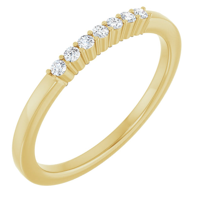 14K Gold Natural Diamond Seven-Stone Anniversary Band - Yellow Gold