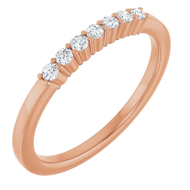 14K Gold Lab-Grown Diamond Seven-Stone Anniversary Band - Rose Gold