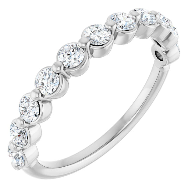 Platinum Natural Diamond Shared-Prong Anniversary Band – 5/8–9/10 CTW
