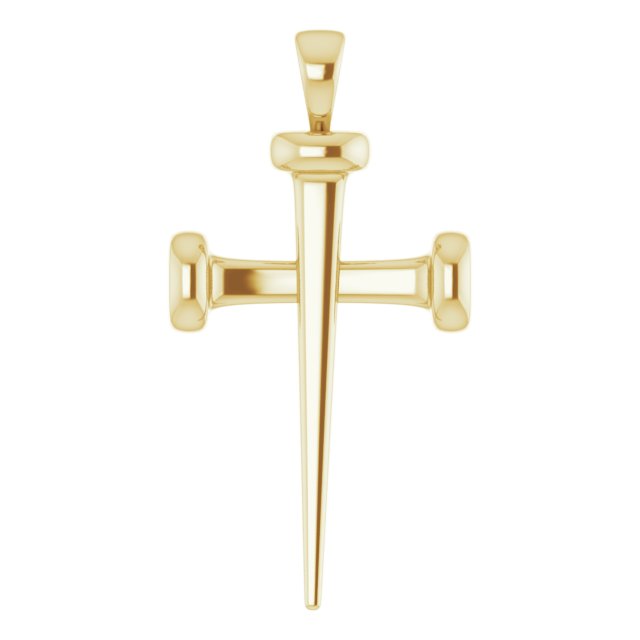 14K Gold Nail Cross Necklace or Pendant - Yellow Gold