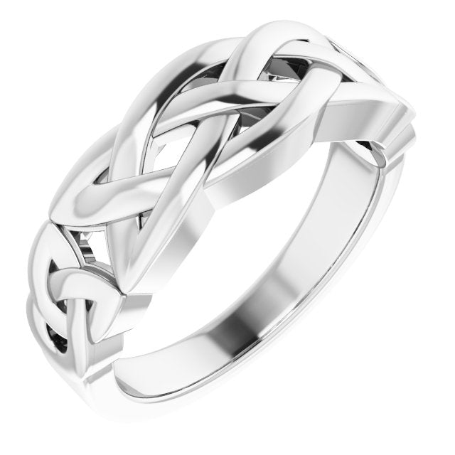 Men's Platinum Celtic-Inspired Ring (Style 9904)