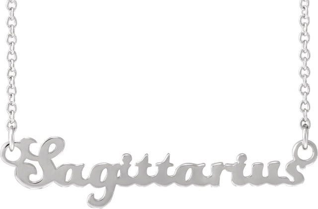 14K Gold Sagittarius Necklace - White Gold