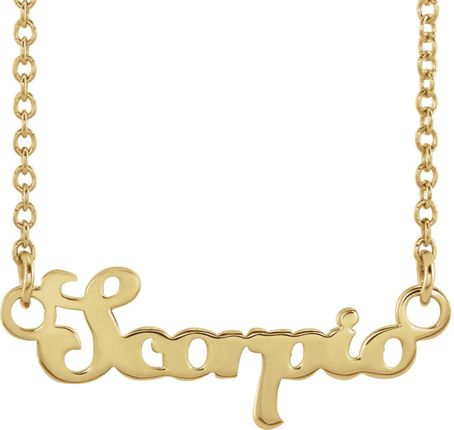14K Gold Scorpio Necklace - Yellow Gold