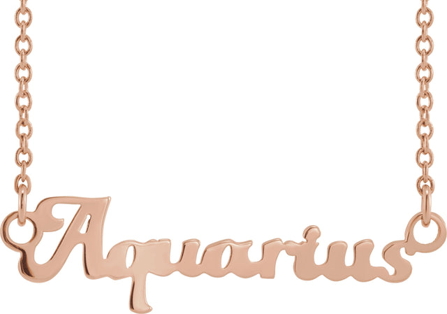 14K Gold Aquarius Necklace - Rose Gold