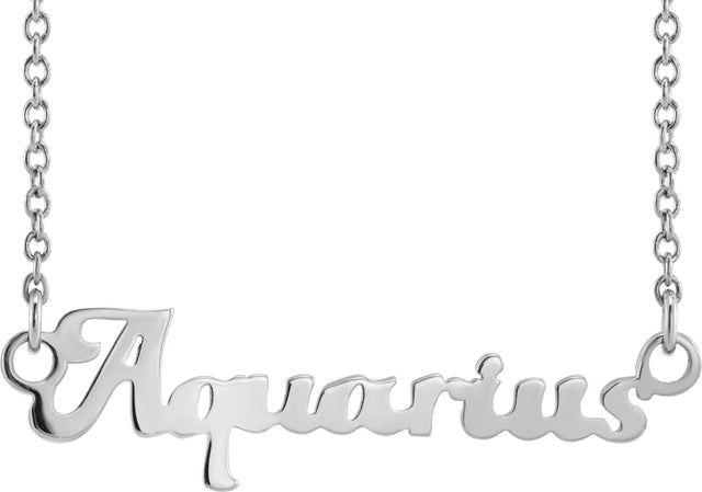 14K Gold Aquarius Necklace - White Gold
