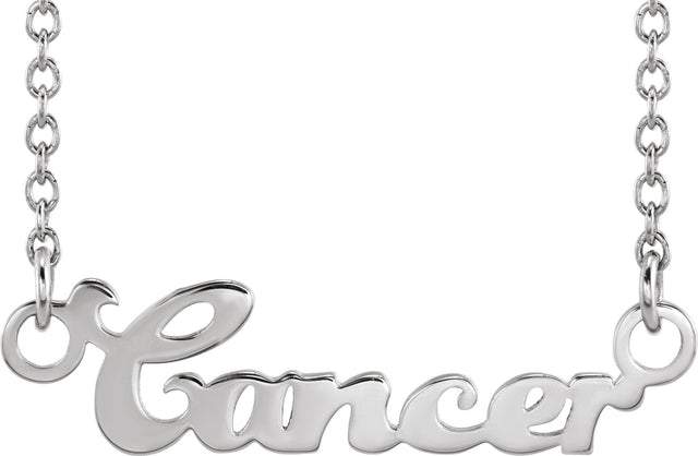 14K Gold Cancer Necklace - White Gold