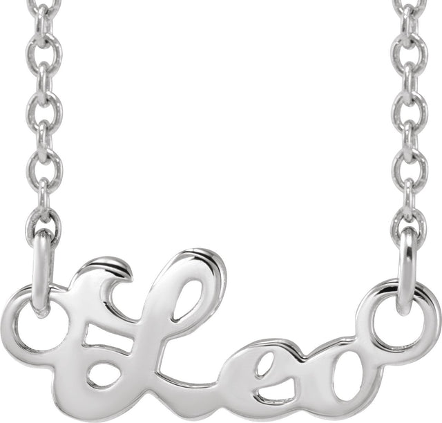 14K Gold Leo Necklace - White Gold