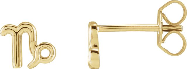 14K Gold Capricorn Earrings