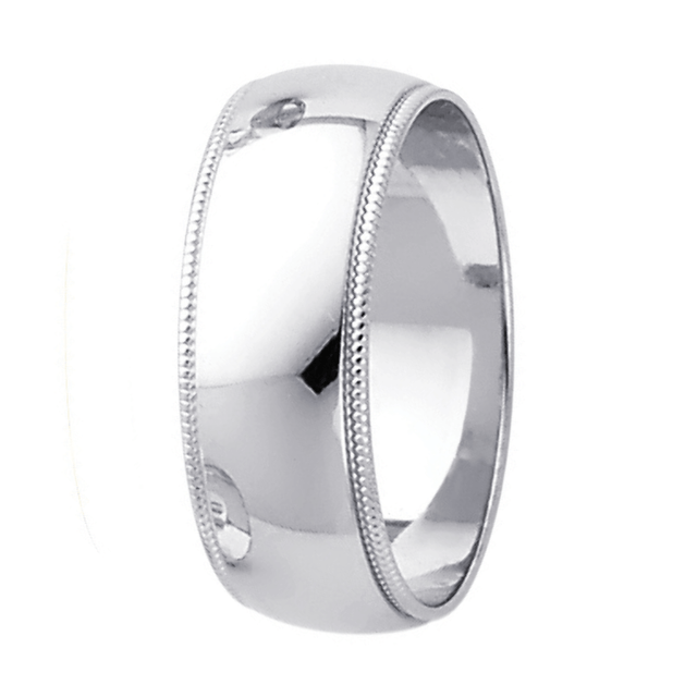 14K Real Yellow Gold 3.0mm-8.0mm Milgrain Regular Fit Wedding Band