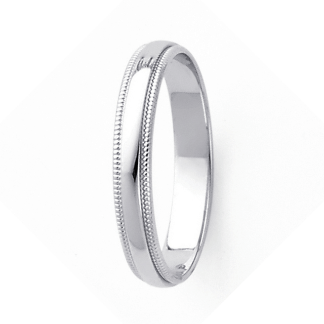 14K Real Yellow Gold 3.0mm-8.0mm Milgrain Regular Fit Wedding Band