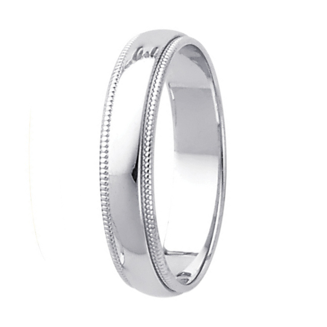 14K Real Yellow Gold 3.0mm-8.0mm Milgrain Regular Fit Wedding Band