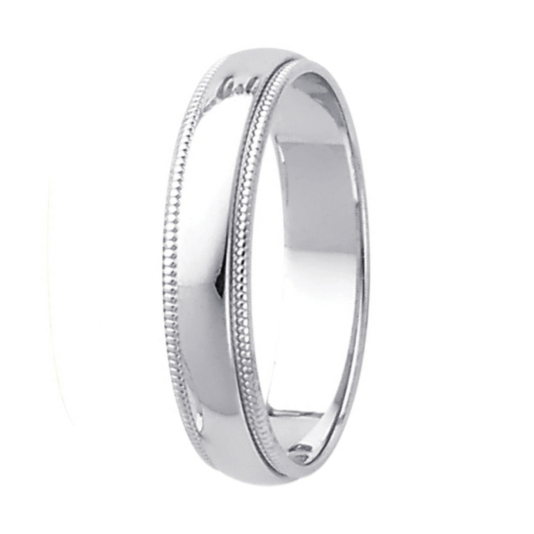 14K Real Yellow Gold 3.0mm-8.0mm Milgrain Regular Fit Wedding Band