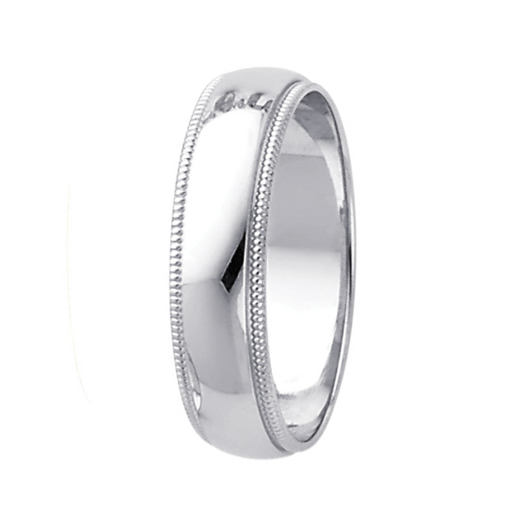 14K Real Yellow Gold 3.0mm-8.0mm Milgrain Regular Fit Wedding Band