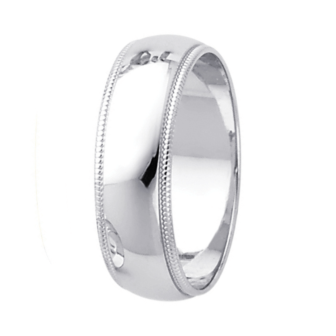 14K Real Yellow Gold 3.0mm-8.0mm Milgrain Regular Fit Wedding Band