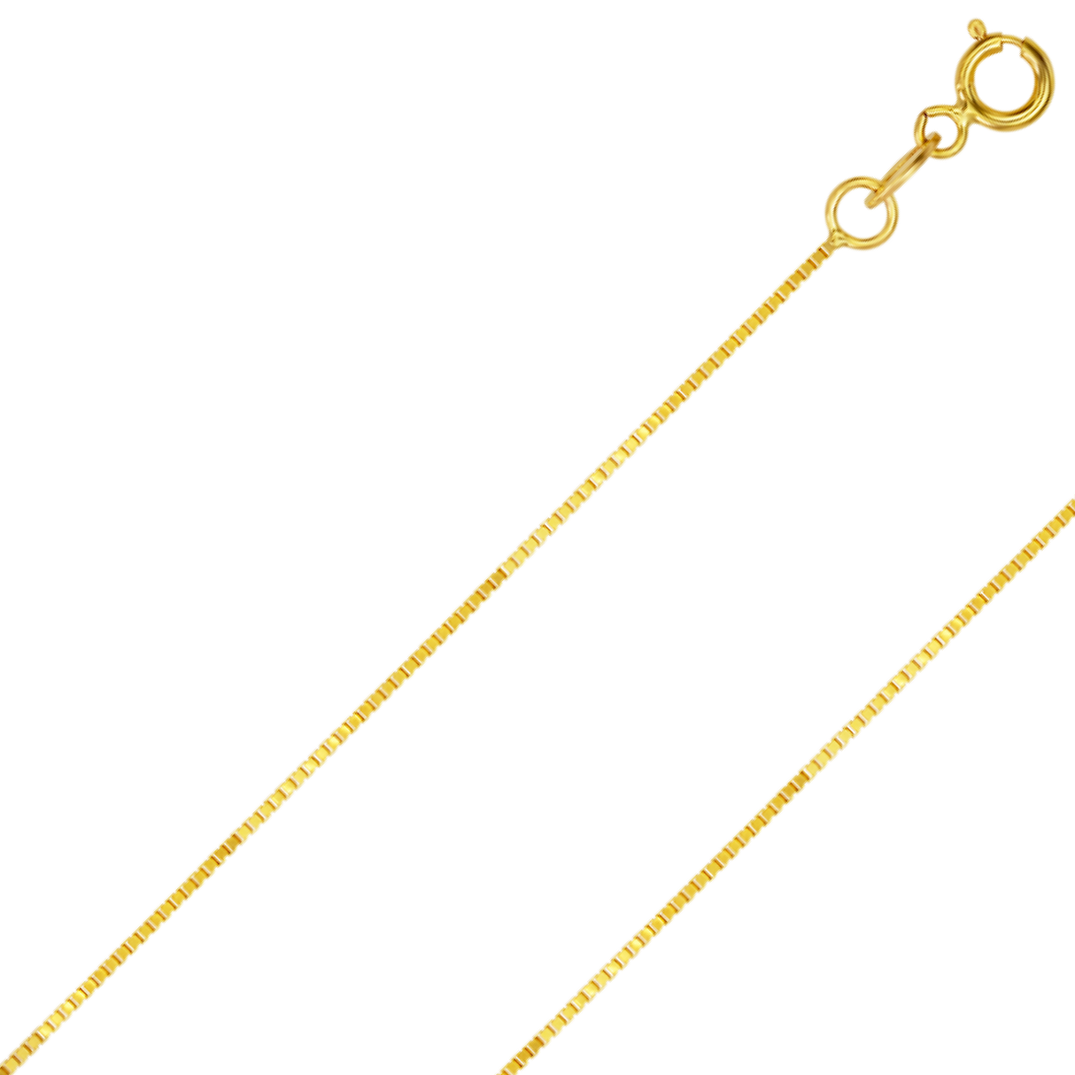 14K REAL Solid Yellow or White Gold 0.6mm-2.5mm 4 Sides Diamond Cut Box Chain