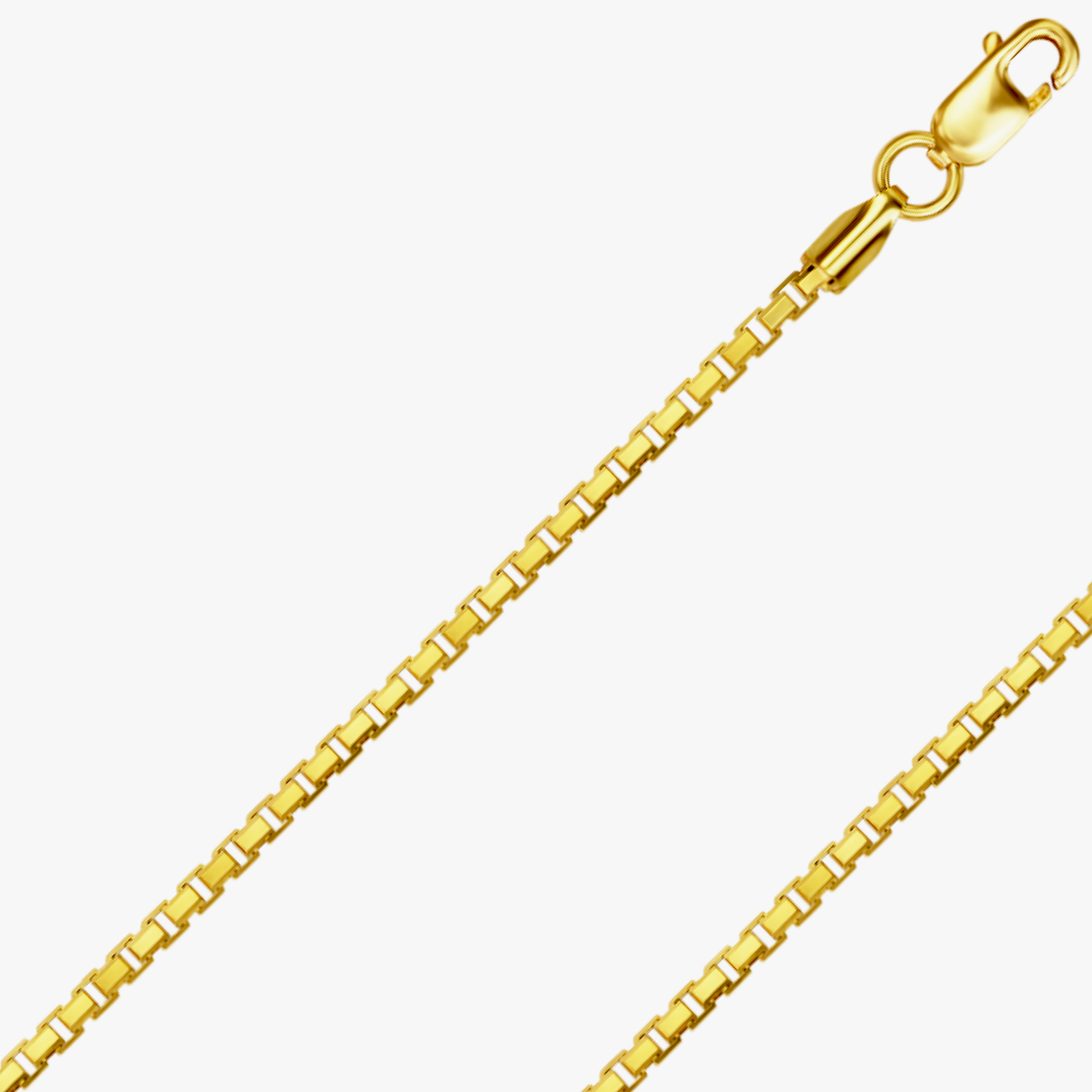 14K REAL Solid Yellow or White Gold 0.6mm-2.5mm 4 Sides Diamond Cut Box Chain
