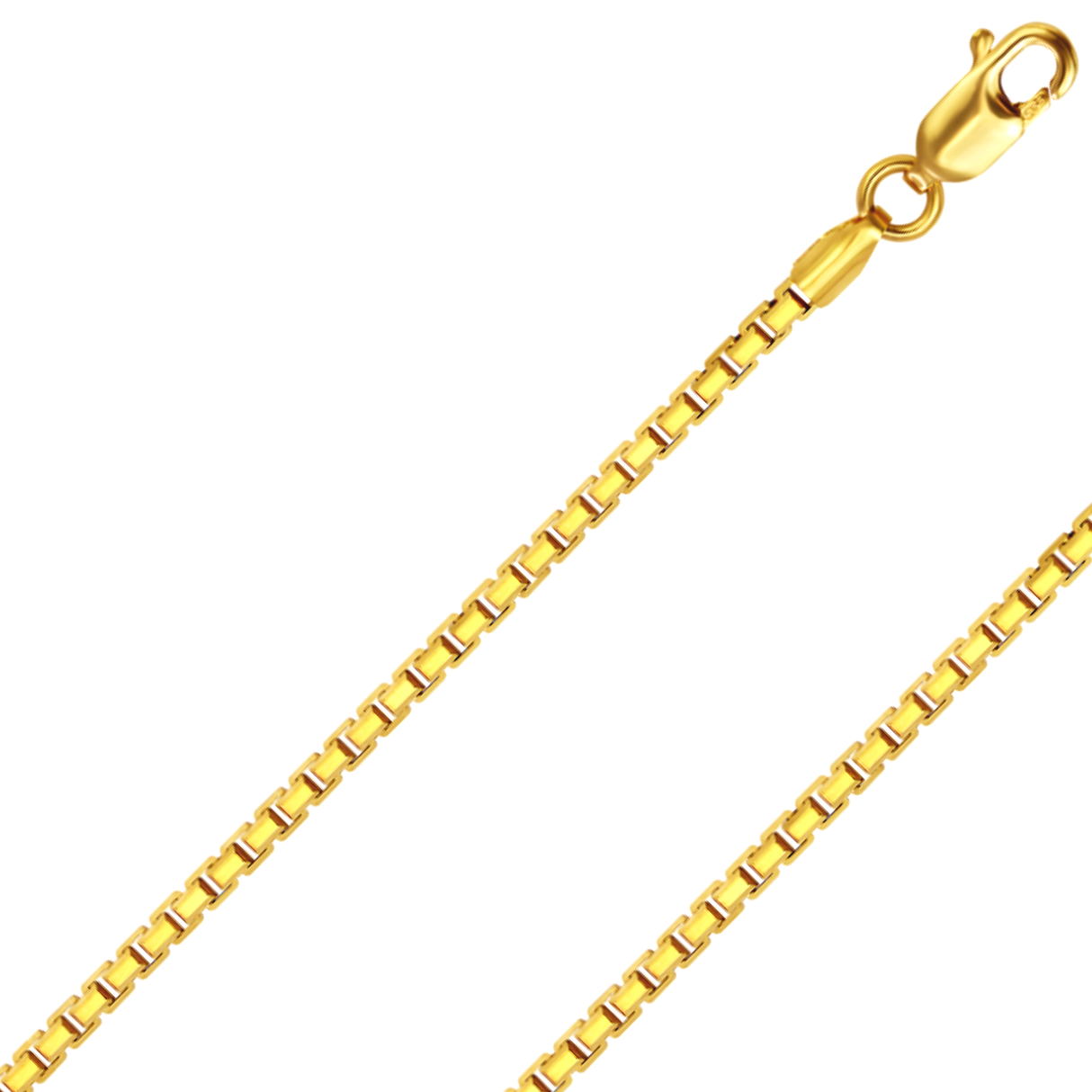 14K REAL Solid Yellow or White Gold 0.6mm-2.5mm 4 Sides Diamond Cut Box Chain
