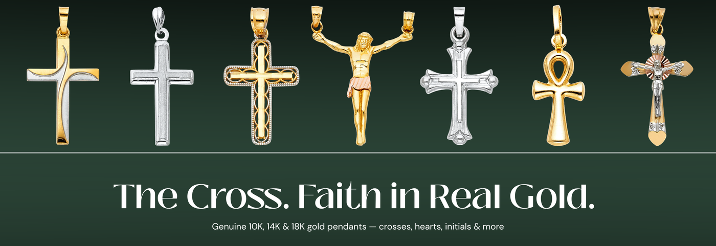 Italian gold cross pendants