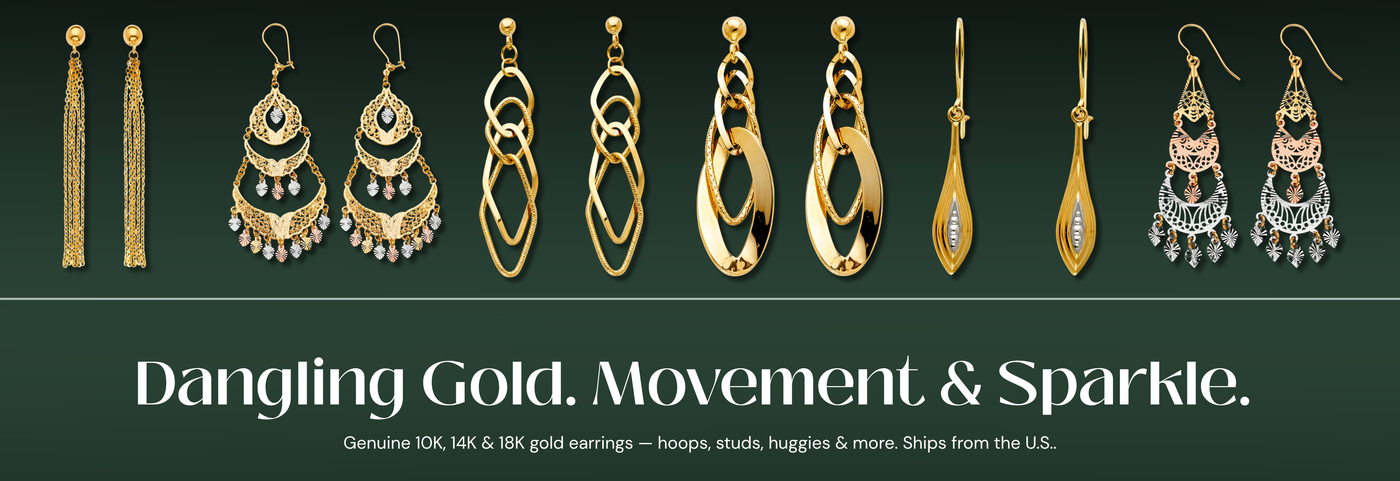 Italian gold dangle earrings